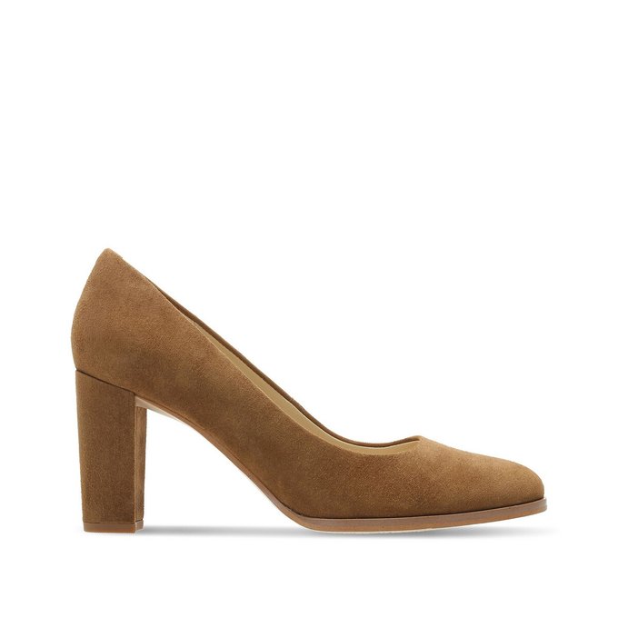 clarks suede heels