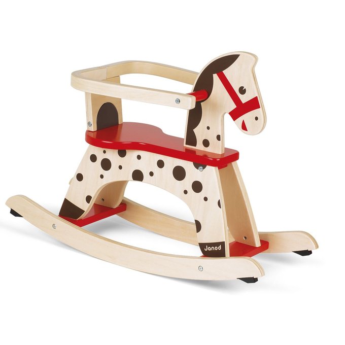 cheval a bascule plastique rouge