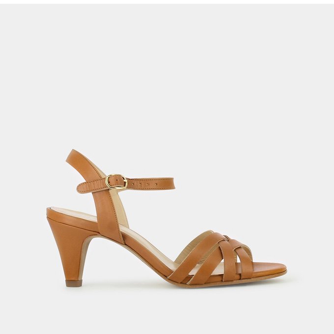 sandales cuir camel