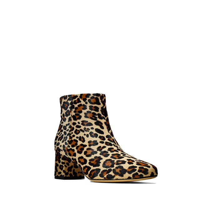 Animal print heeled boots , leopard 