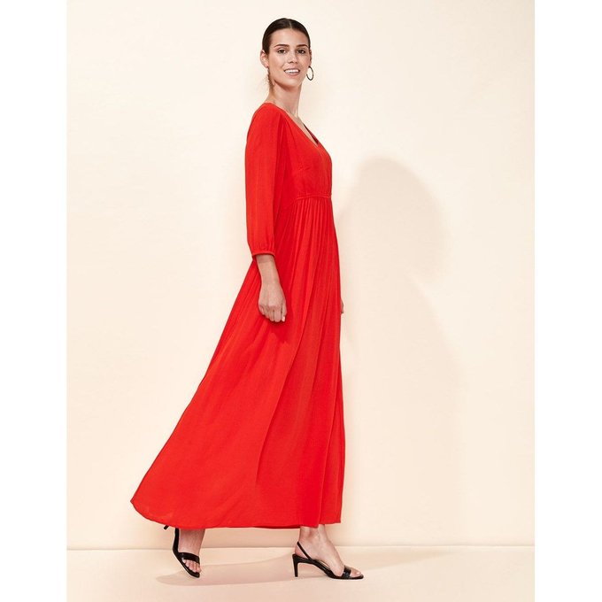 robe rouge longue fluide