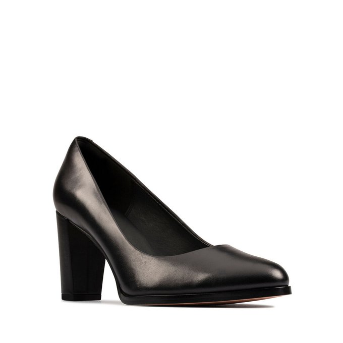 clarks leather heels