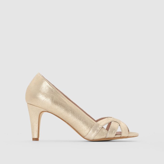 metallic stiletto heels