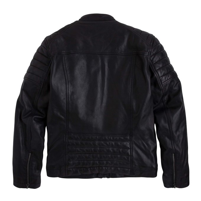 Zip Up Short Leather Biker Jacket
