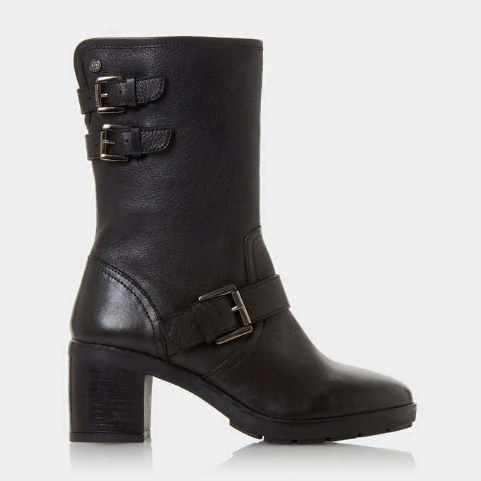 de noir carrés moto et Bottes talons bride à rileys triple 8X0wPnOZNk