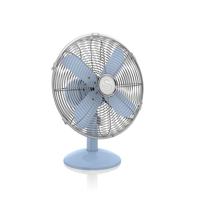 blue desk fan