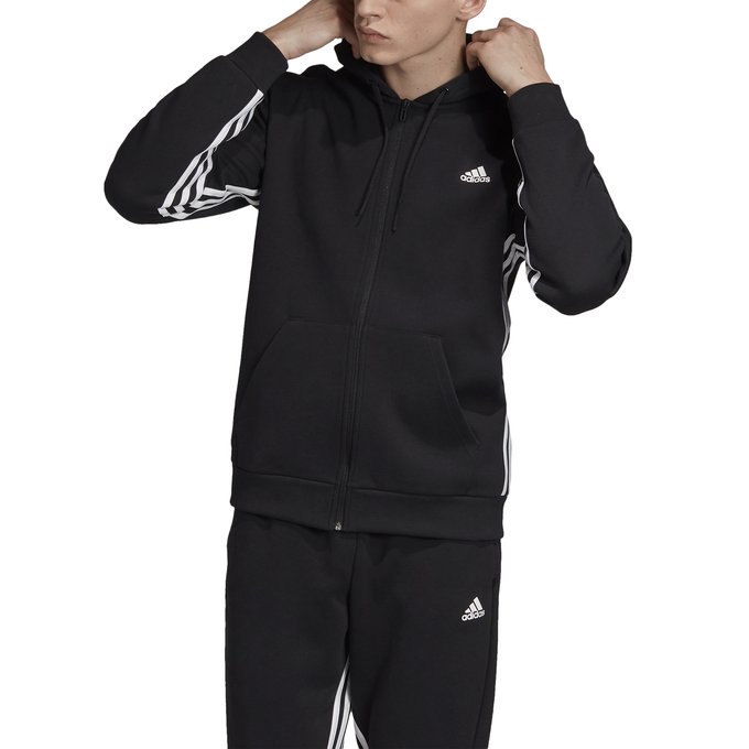 black adidas zip up