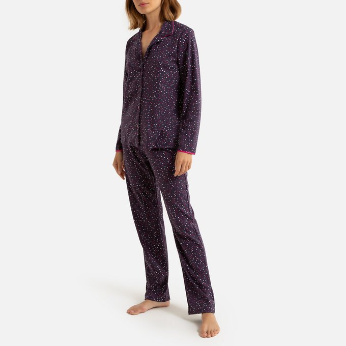 Smarty Cotton Pyjamas Print Plum Le Chat La Redoute