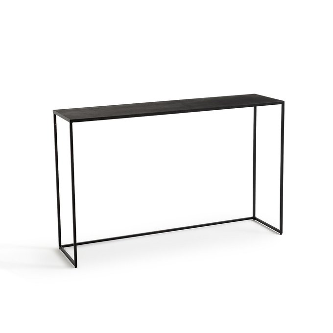 Leland Leather Console Table Black Am Pm La Redoute