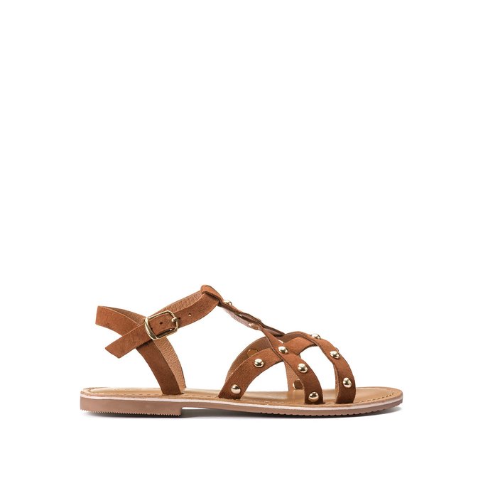Kids Suede Sandals with Studded Details