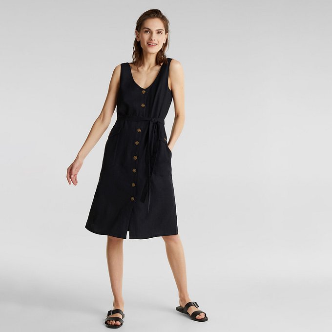 mid length linen dresses