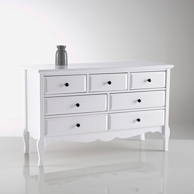 Commode Basse 7 Tiroirs Lison Blanc La Redoute Interieurs La