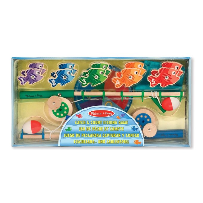 Jeu de pêche et compte Melissa Et Doug | La Redoute Pêche à la ligne bois magnétique Melissa Et Doug | La Redoute