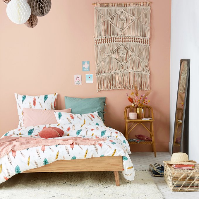 Aino Duvet Cover With Feather Print Printed La Redoute