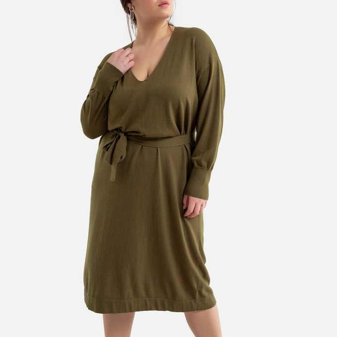 v neck jumper dress