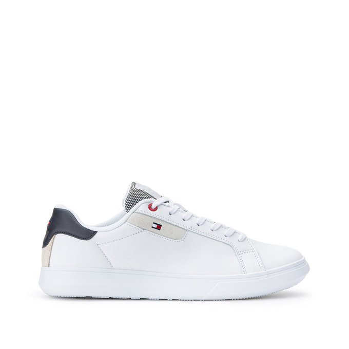 tommy jeans embossed leather trainers