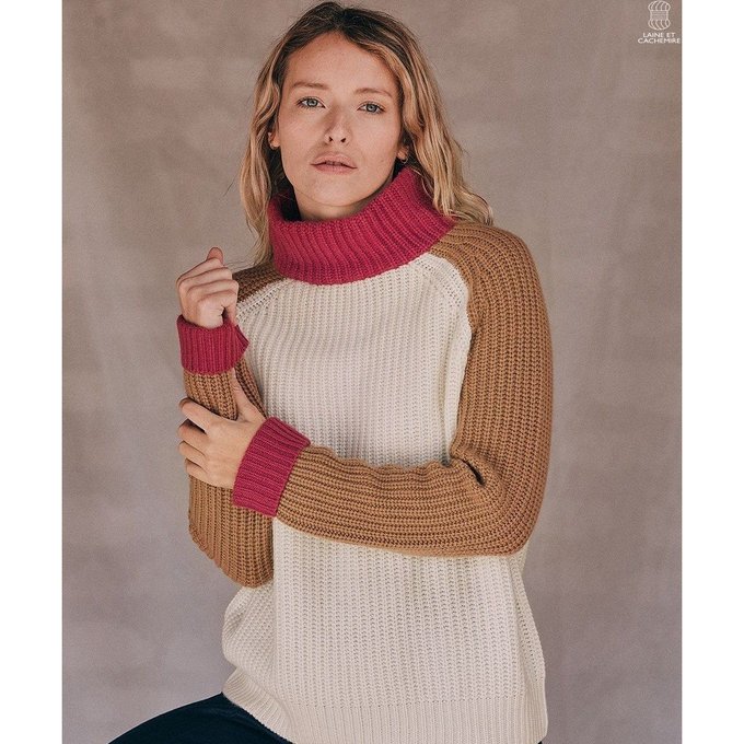 Pull laine et cachemire l'audacieuse framboise multicolore Pull femme laine et cachemire | La Redoute