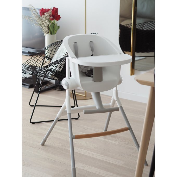 Chaise Haute Up And Down Beaba Gris Blanc La Redoute