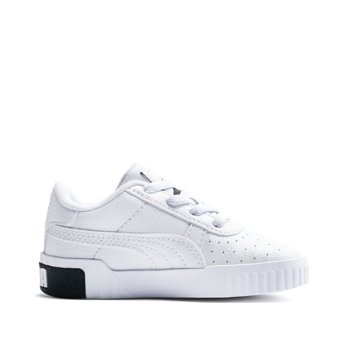 kids black leather trainers