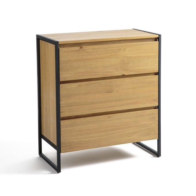 Hiba 3 Drawer Dresser Black Wood La Redoute Interieurs La Redoute