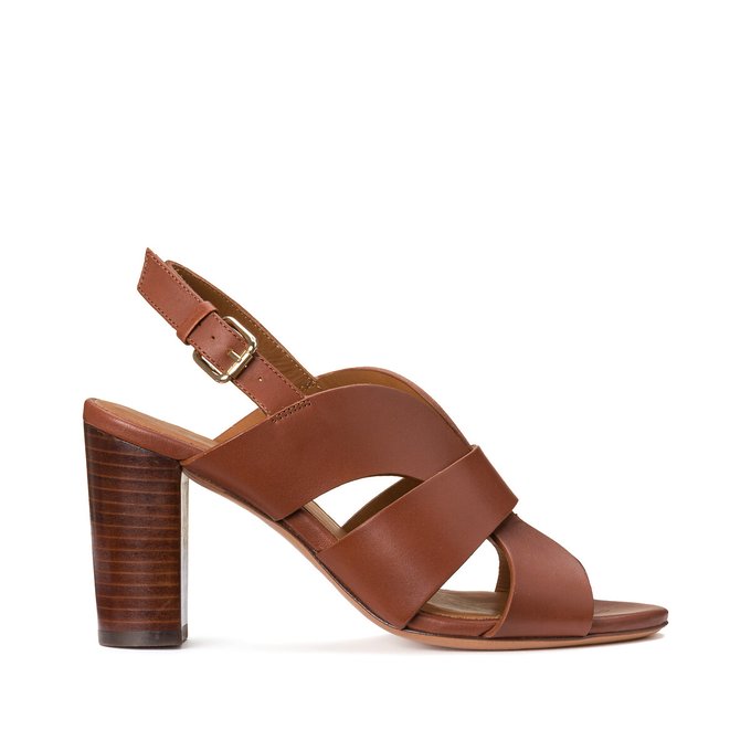 N°55 Leather Sandals with Block Heel
