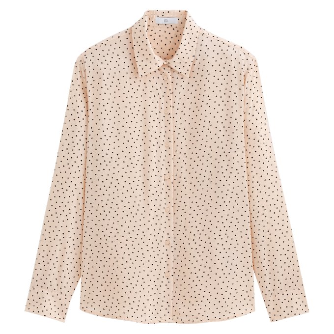 Camisa estampada às bolas, mangas compridas