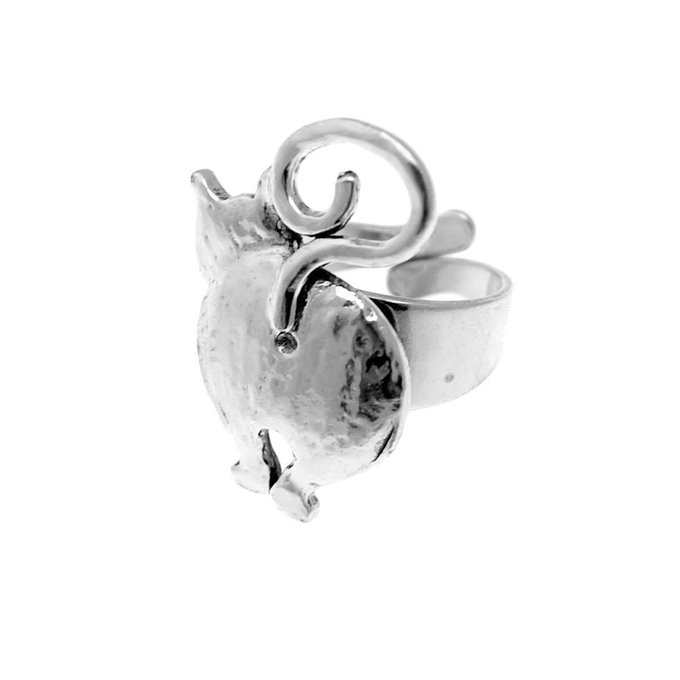 Bague Reglable Chat Snob Made In France Argent Lili La Pie La Redoute