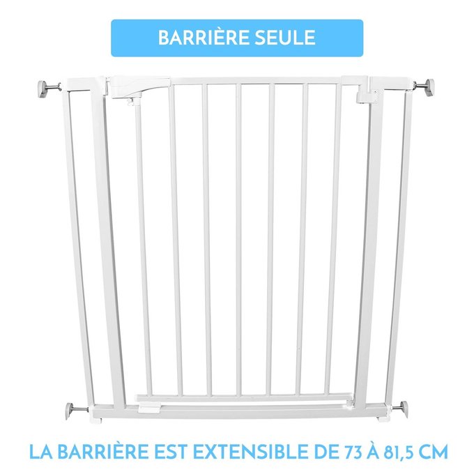 Barriere De Securite Extensible De 73 A 81 5 Cm Blanc Monsieur Bebe La Redoute