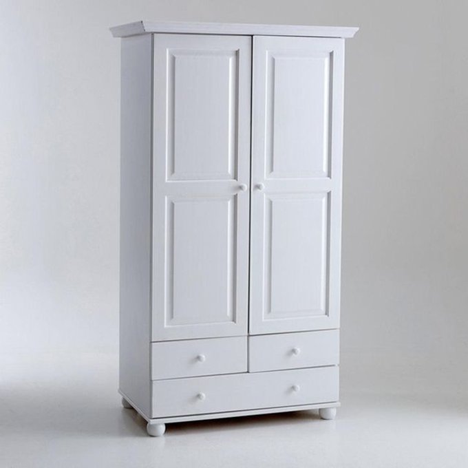Armoire Pin Massif Harold Blanc La Redoute Interieurs La Redoute