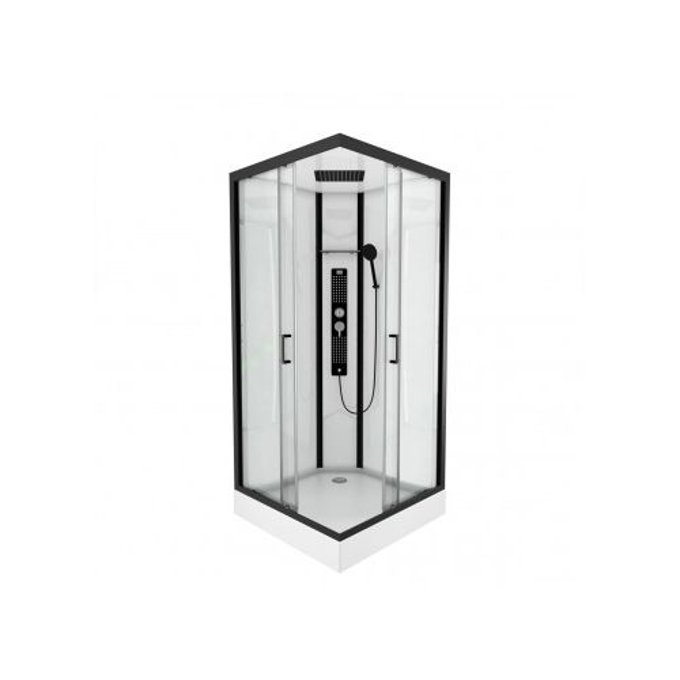 Cabine De Douche Carree Au Style Industriel Noir Home Bain La