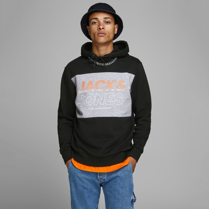 jack and jones orange hoodie