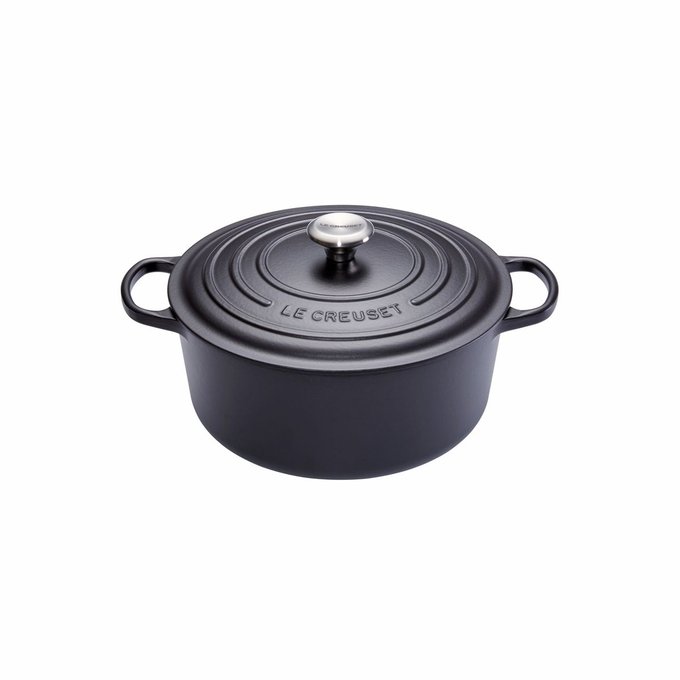 Cocotte ronde signature noir Le Creuset | La Redoute Barbecue le creuset | La Redoute