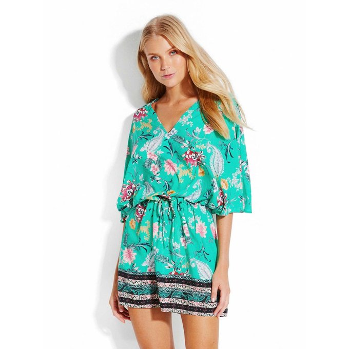 Tunique De Plage Water Garden Antique Bloom Kaftan Vert Seafolly