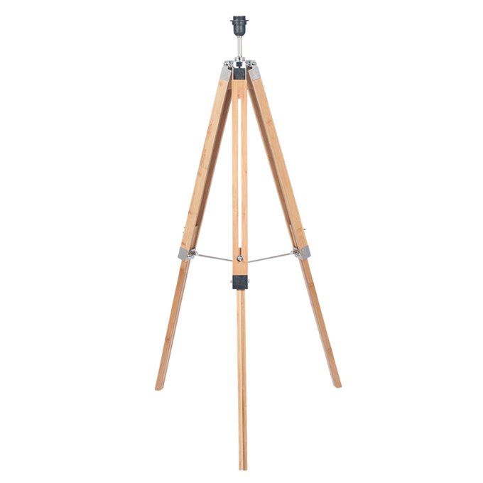Wooden Tripod Floor Lamp In Natural Wood