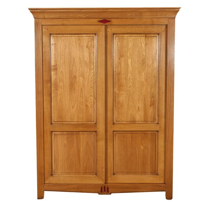 Armoire 2 Portes Coulissantes En Bois Massif Chene Teinte Cannelle Gontier La Redoute