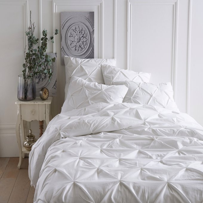 Blanche Ruched Duvet Cover La Redoute Interieurs La Redoute