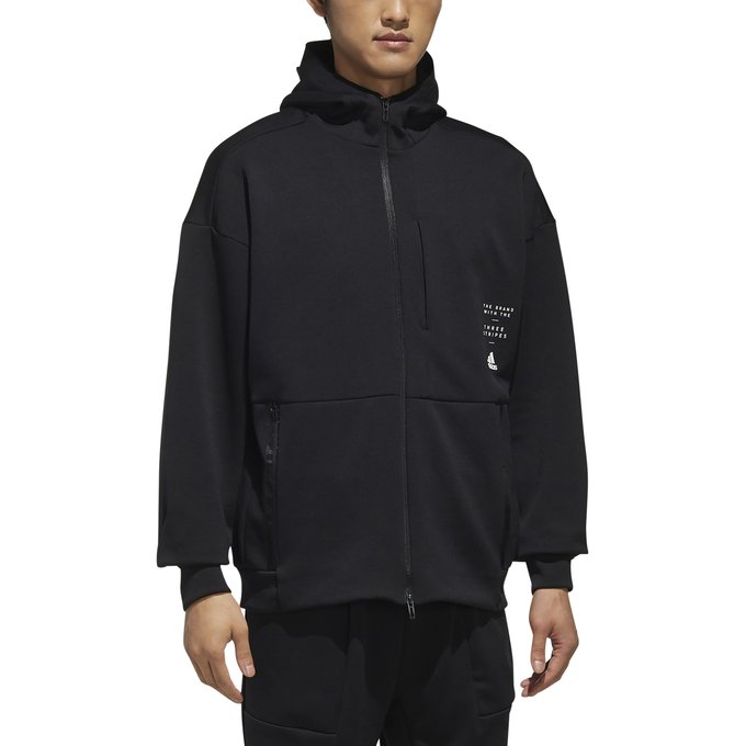 adidas black zip up hoodie