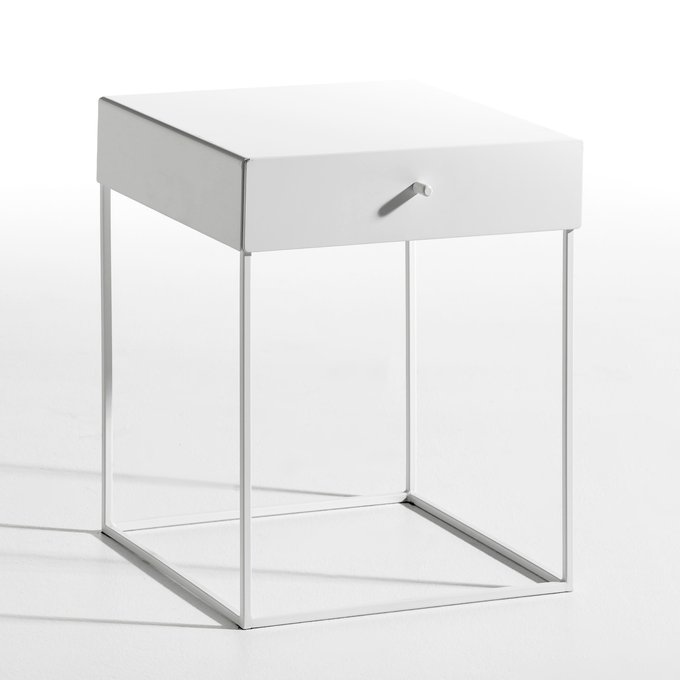 Hypnos Metal Bedside Table White Am Pm La Redoute