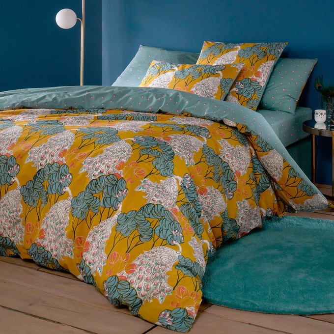 Peacock Duvet Cover In Cotton Percale Printed La Redoute