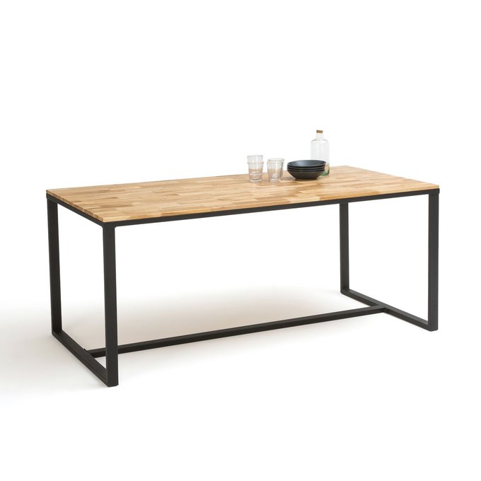 Table A Manger 8 Couverts Chene Et Acier Hiba Naturel La Redoute Interieurs La Redoute
