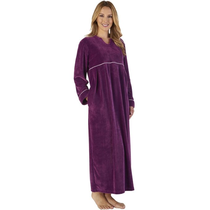 Robe De Chambre En Velours Prune Slenderella La Redoute