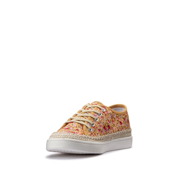 Floral print trainers with espadrille 