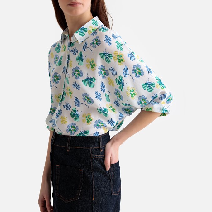 Camisa feminina Manga 34 Estampada Marca: A Collection Camisa feminina Manga 34 Estampada Marca: A Collection