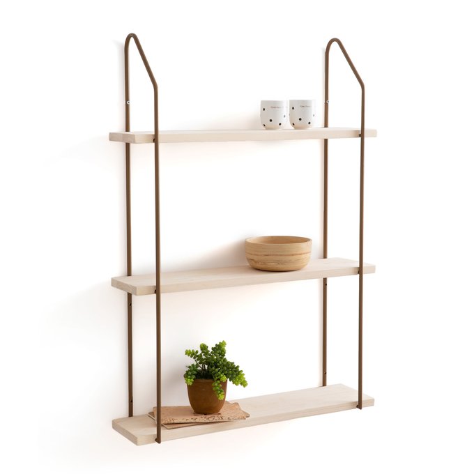 Vinto Triple Wall Shelf In Wood Metal La Redoute Interieurs La Redoute