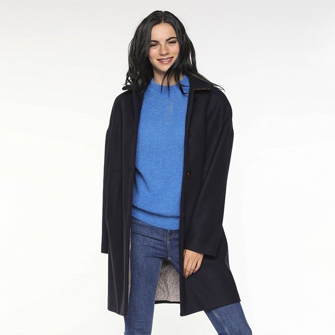 Manteau en laine rétro oversize chablis Trench And Coat | La Manteau rétro en drap de laine Trench And Coat | La Redoute