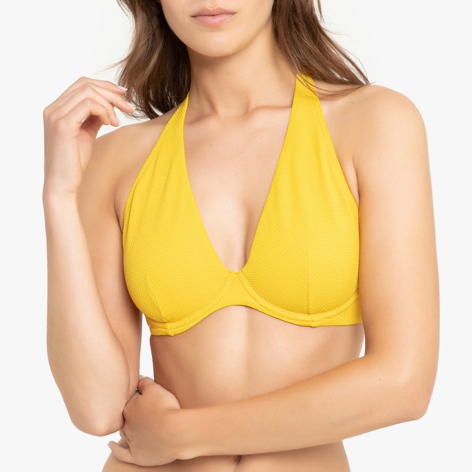 Halter-neck bikini top yellow La 