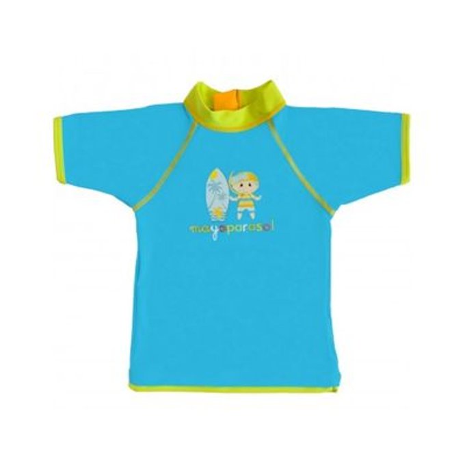 T Shirt Anti Uv Bebe Garcon Bora Bora Manches Courtes Bleu Ciel Zip Arriere Bleu Mayoparasol La Redoute