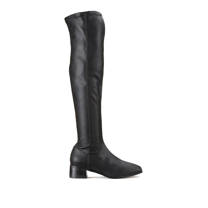 Over-The-Knee Boots with Square Toe