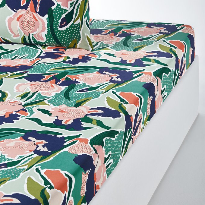 Bonnie cotton percale fitted sheet , printed, La Redoute Interieurs ...