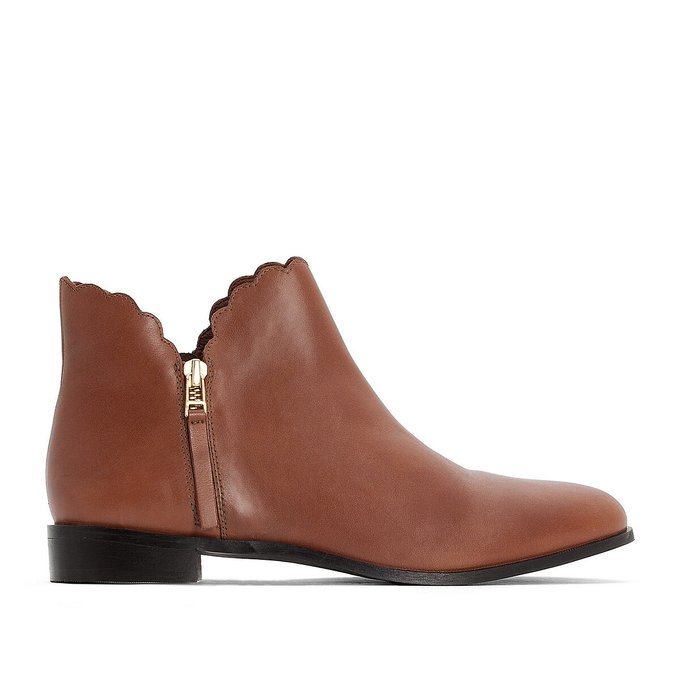 wide leather ankle boots